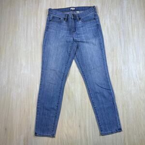 J Crew Mid Rise Toothpick Straight Leg Blue Denim Casual Classic Jeans 26 #8851